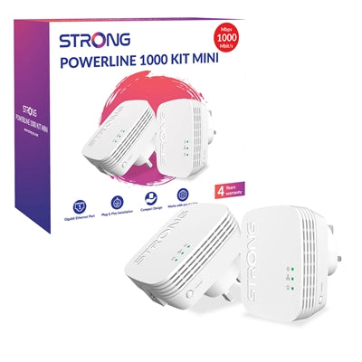 STRONG AV1000 Gigabit Powerline Adapter Kit - 1000Mbps (2 Pack) STRONG AV1000 Gigabit Powerline Adapter Kit - 1000Mbps (2 Pack)